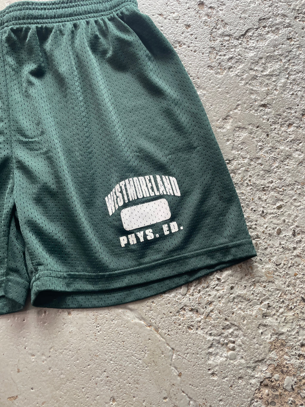 VINTAGE GREEN PHYS ED SHORTS