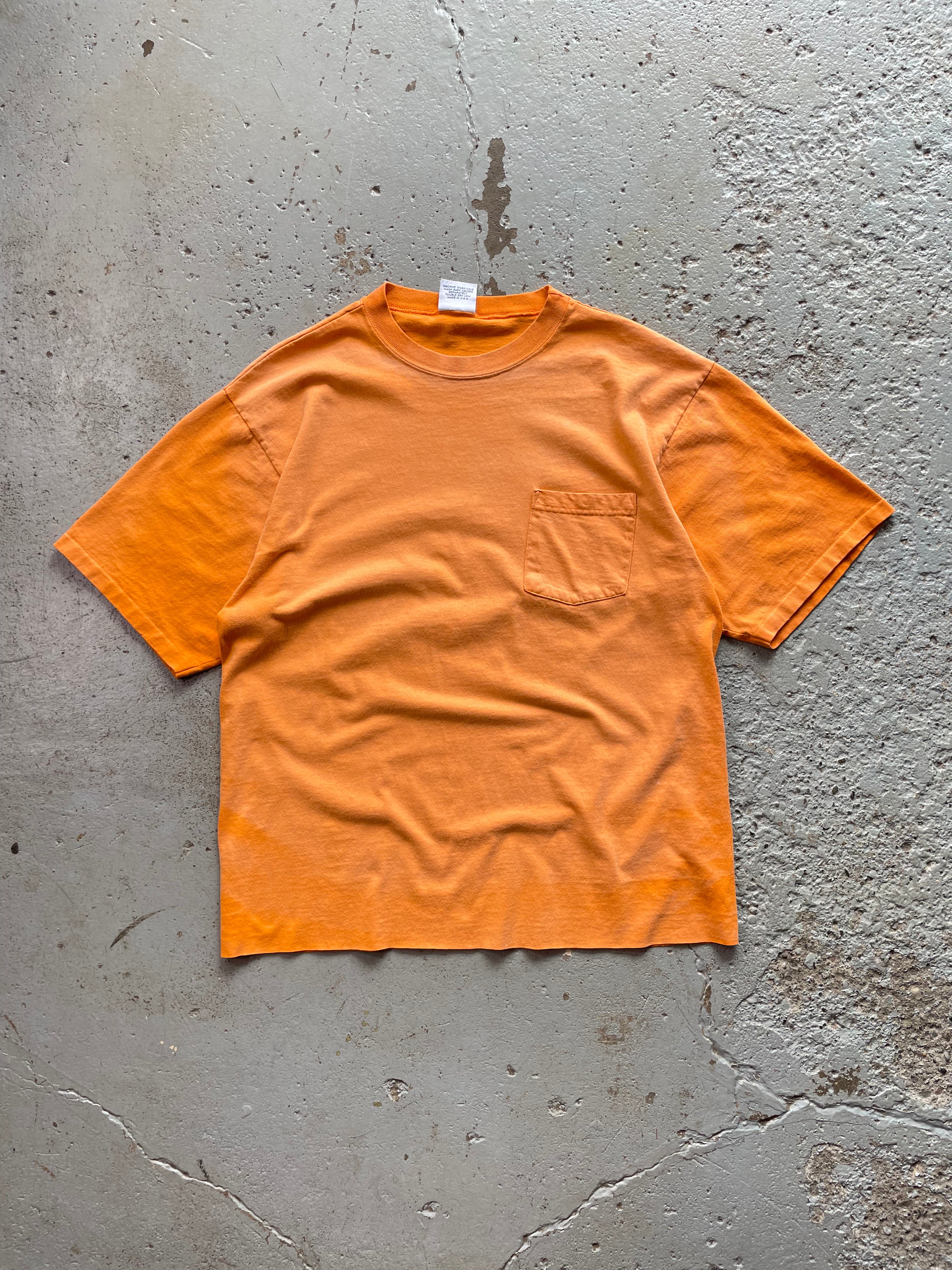 VINTAGE FADED ORANGE POCKET TEE