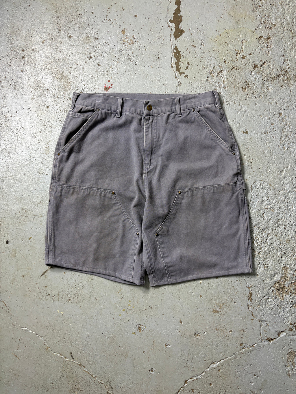 GRAY CARHARTT DOUBLE-KNEE SHORTS