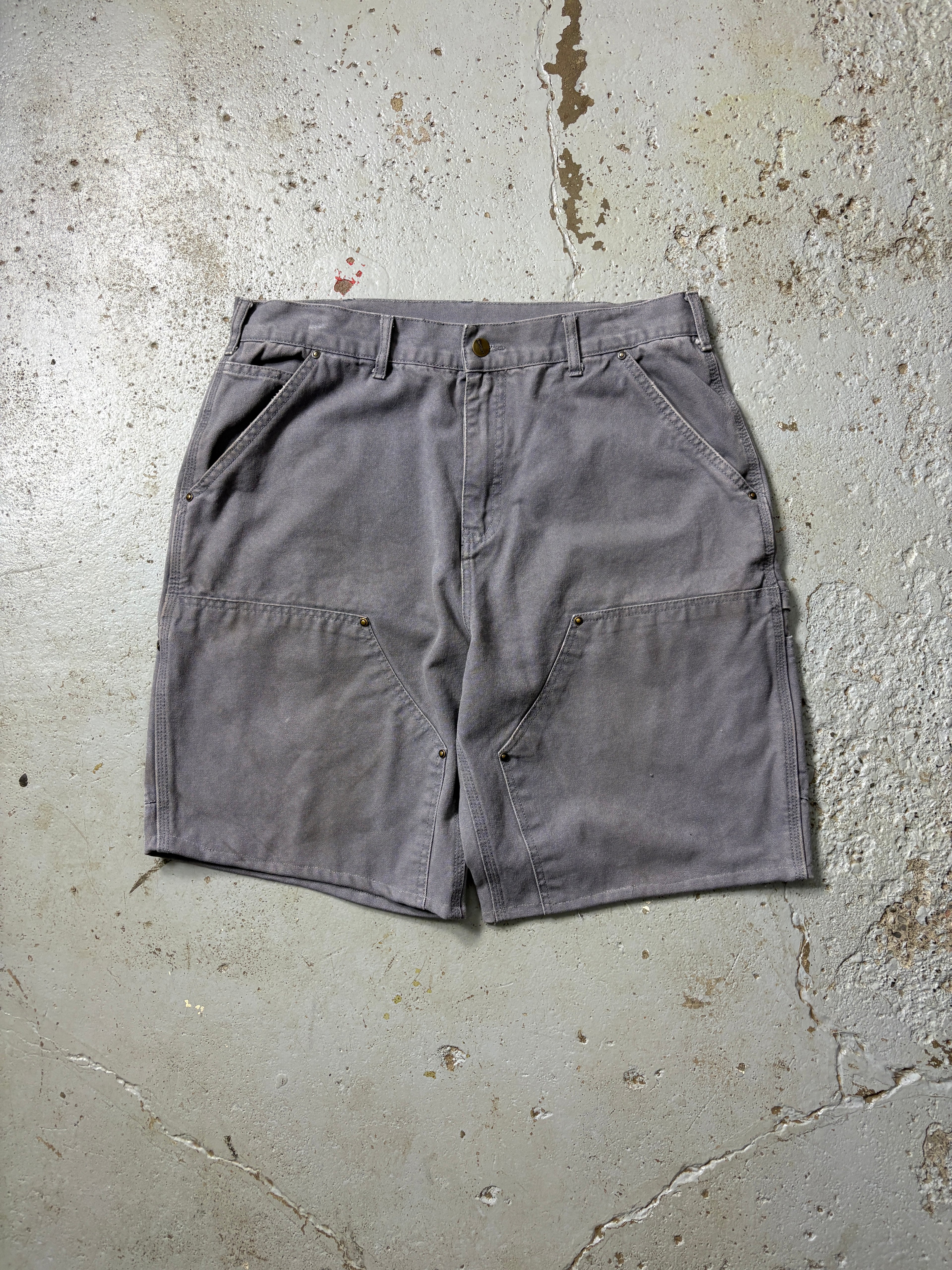 GRAY CARHARTT DOUBLE-KNEE SHORTS