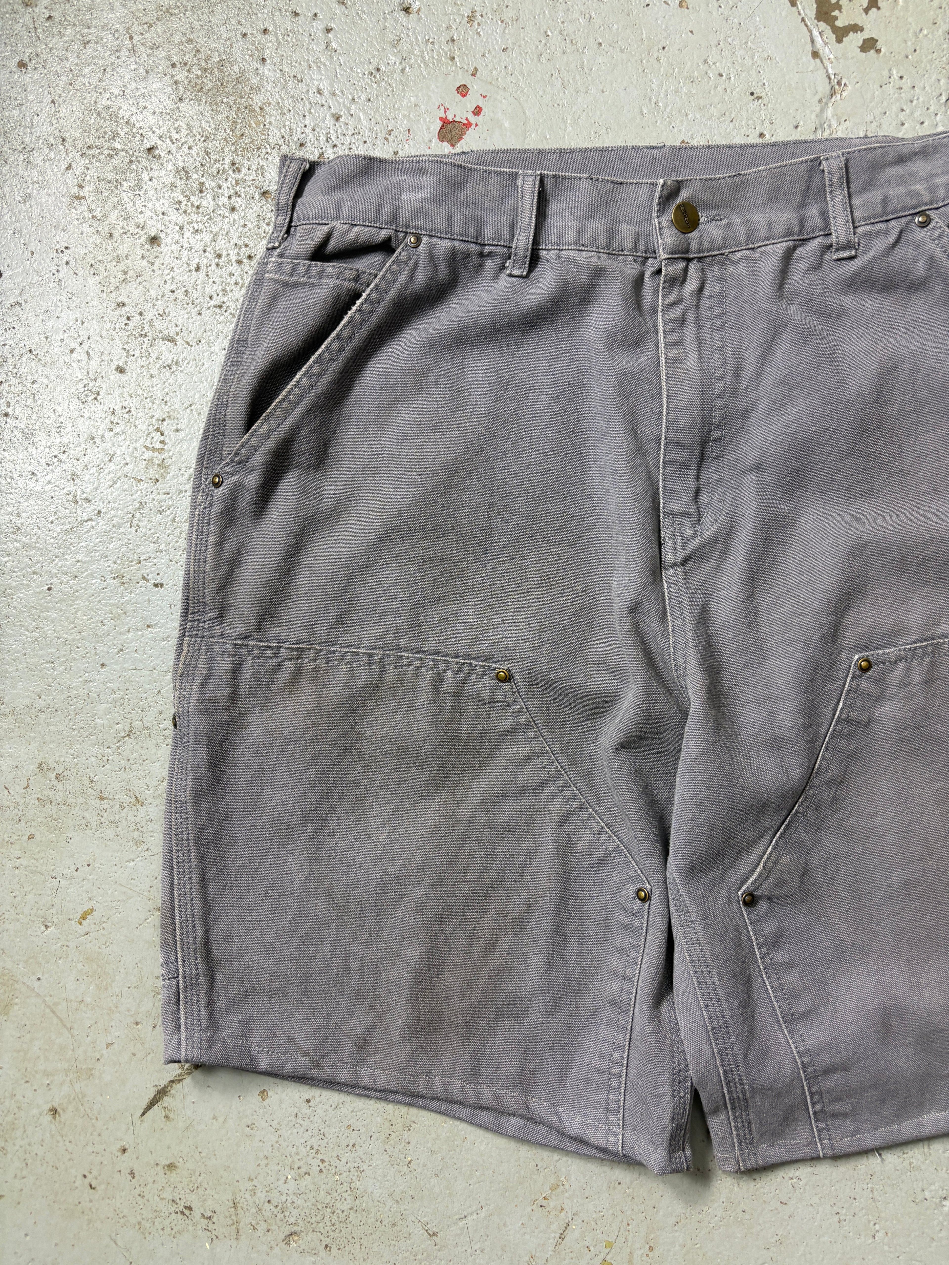 GRAY CARHARTT DOUBLE-KNEE SHORTS