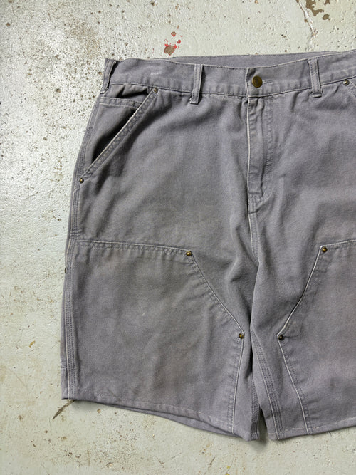 GRAY CARHARTT DOUBLE-KNEE SHORTS