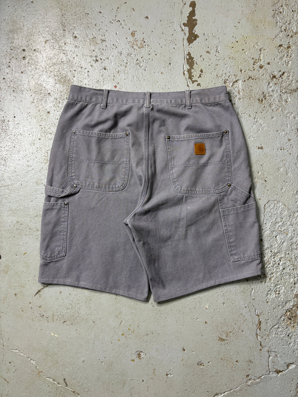 GRAY CARHARTT DOUBLE-KNEE SHORTS