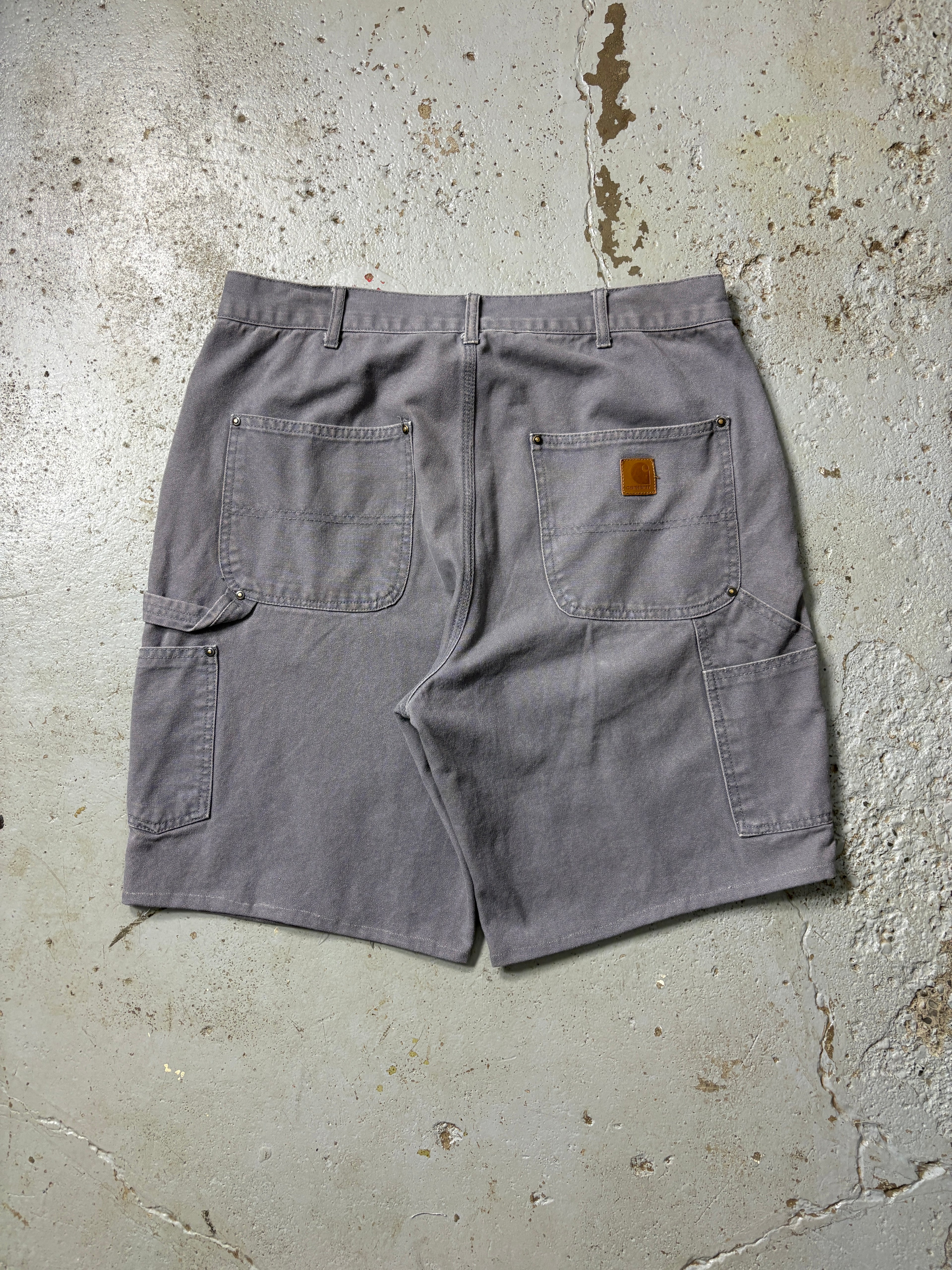 GRAY CARHARTT DOUBLE-KNEE SHORTS