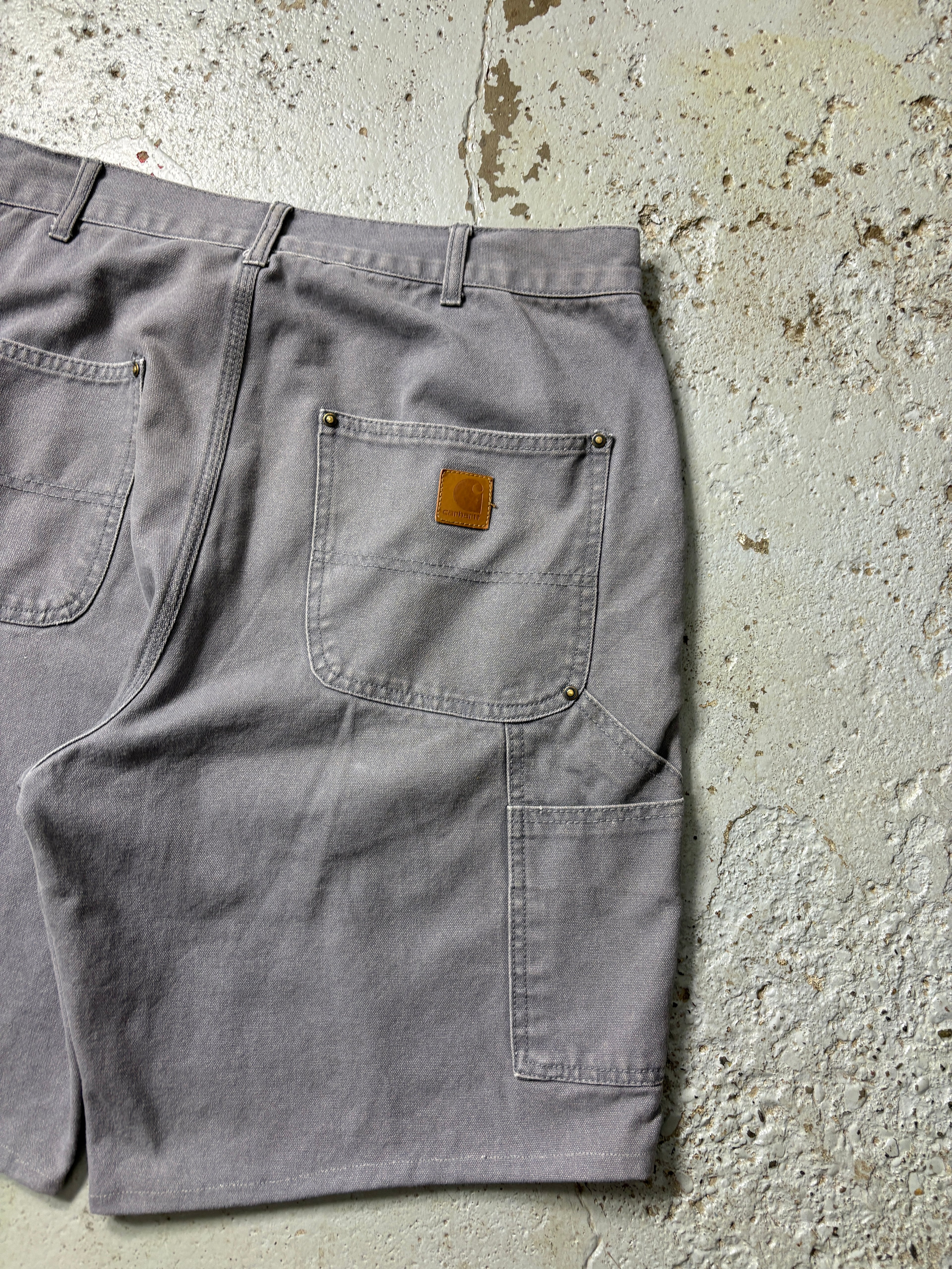GRAY CARHARTT DOUBLE-KNEE SHORTS