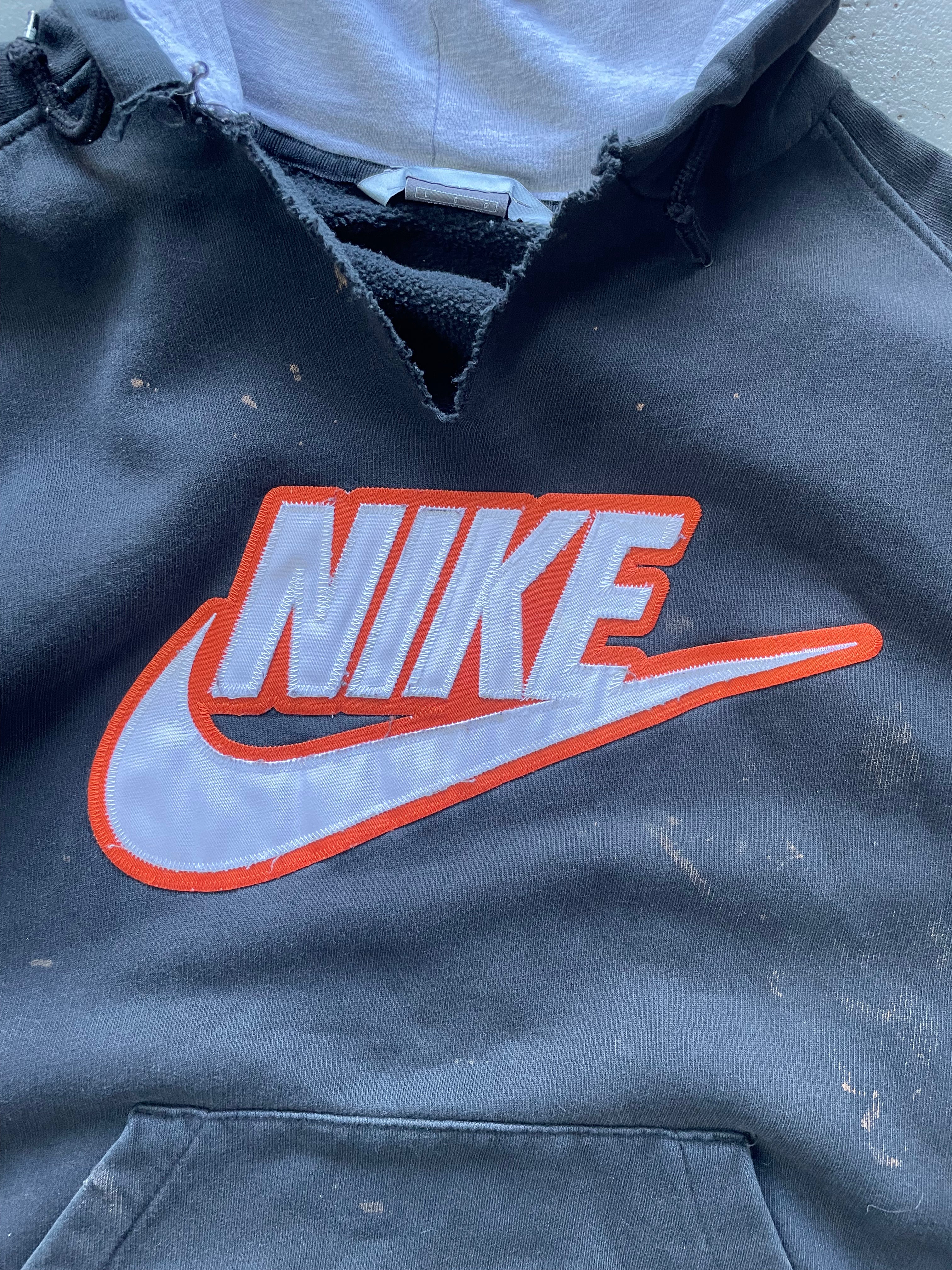 DISTRESSED BLACK NIKE HOODIE