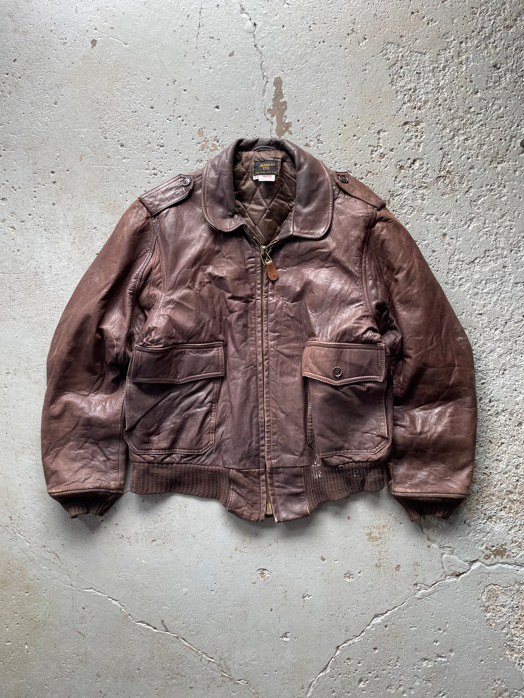 VINTAGE LEATHER BOMBER JACKET