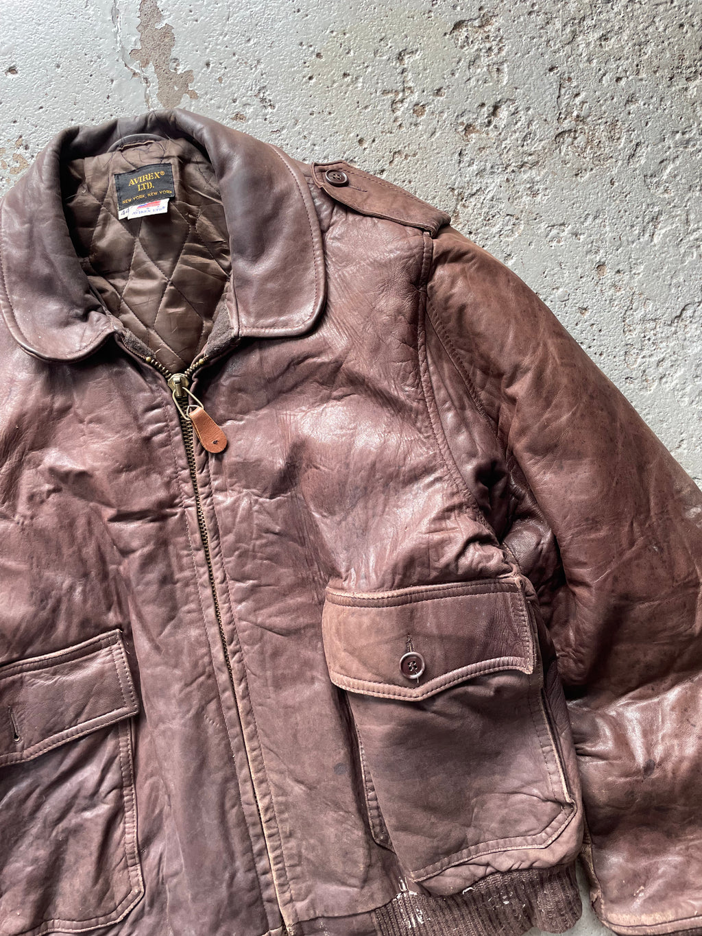 VINTAGE LEATHER BOMBER JACKET