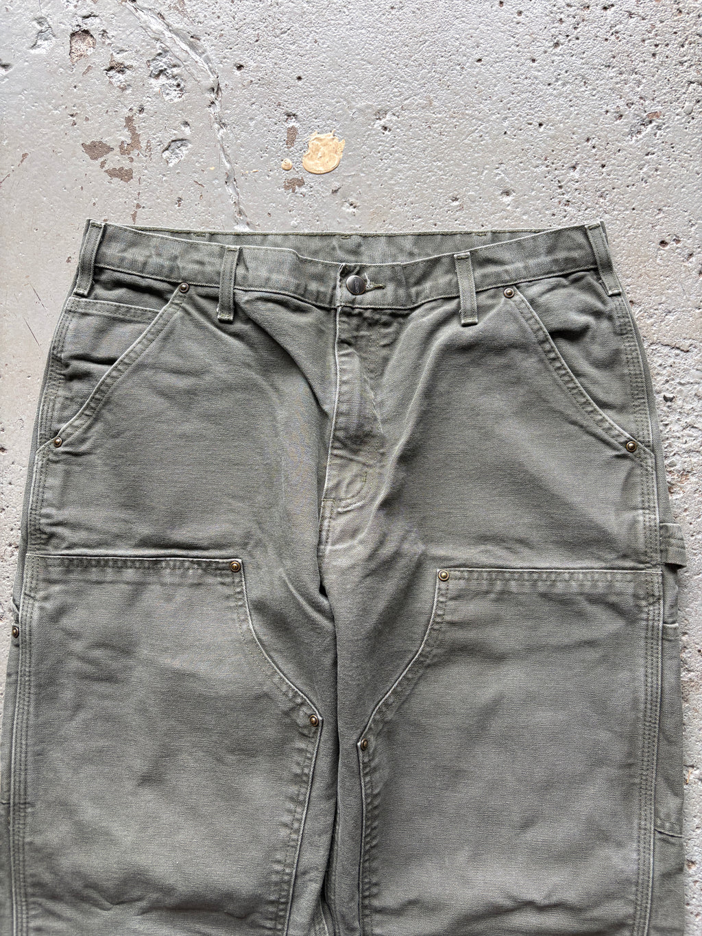 VINTAGE GREEN CARHARTT DOUBLE KNEES