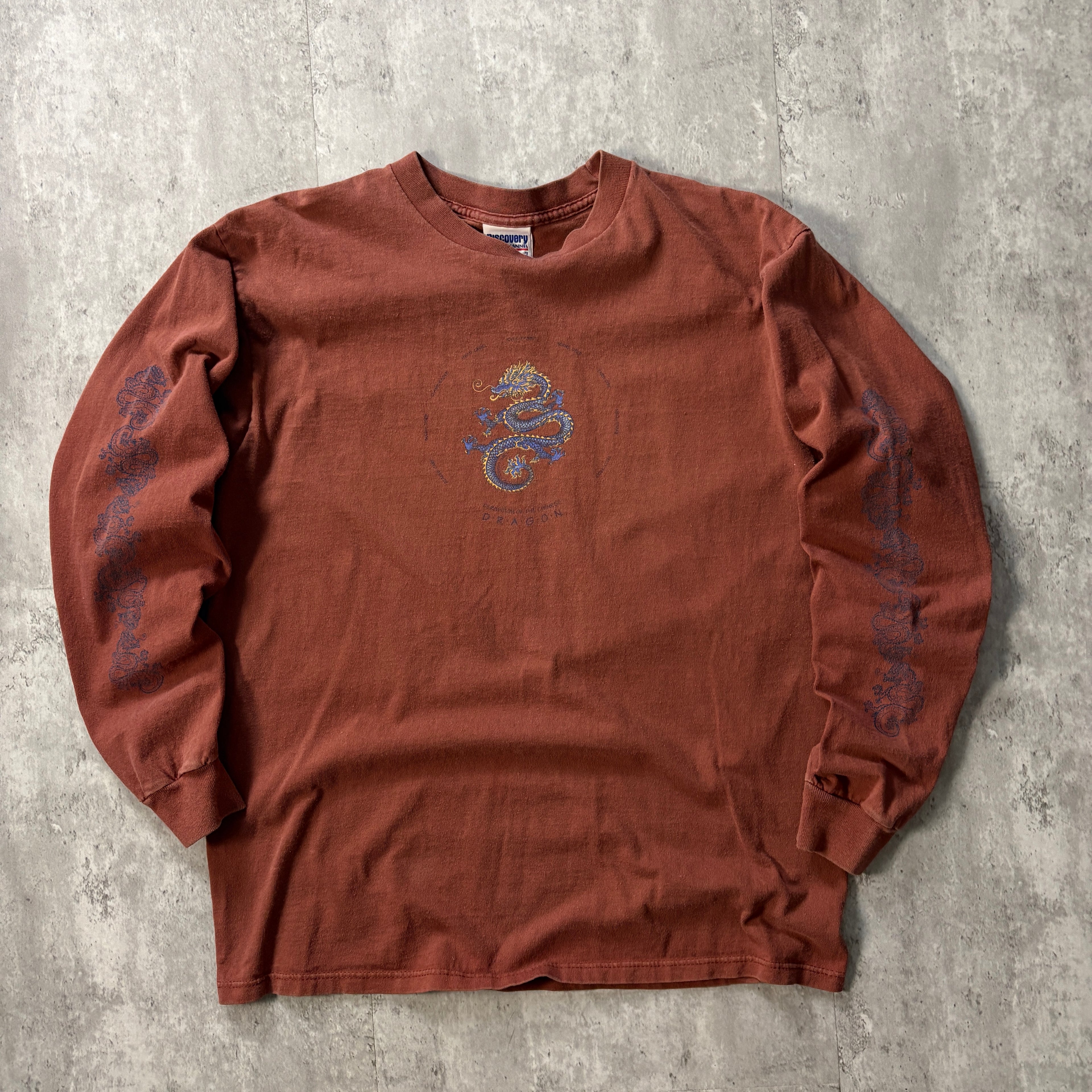 90s DRAGON SLEEVE PRINT SHIRT