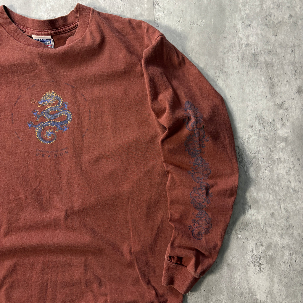 90s DRAGON SLEEVE PRINT SHIRT