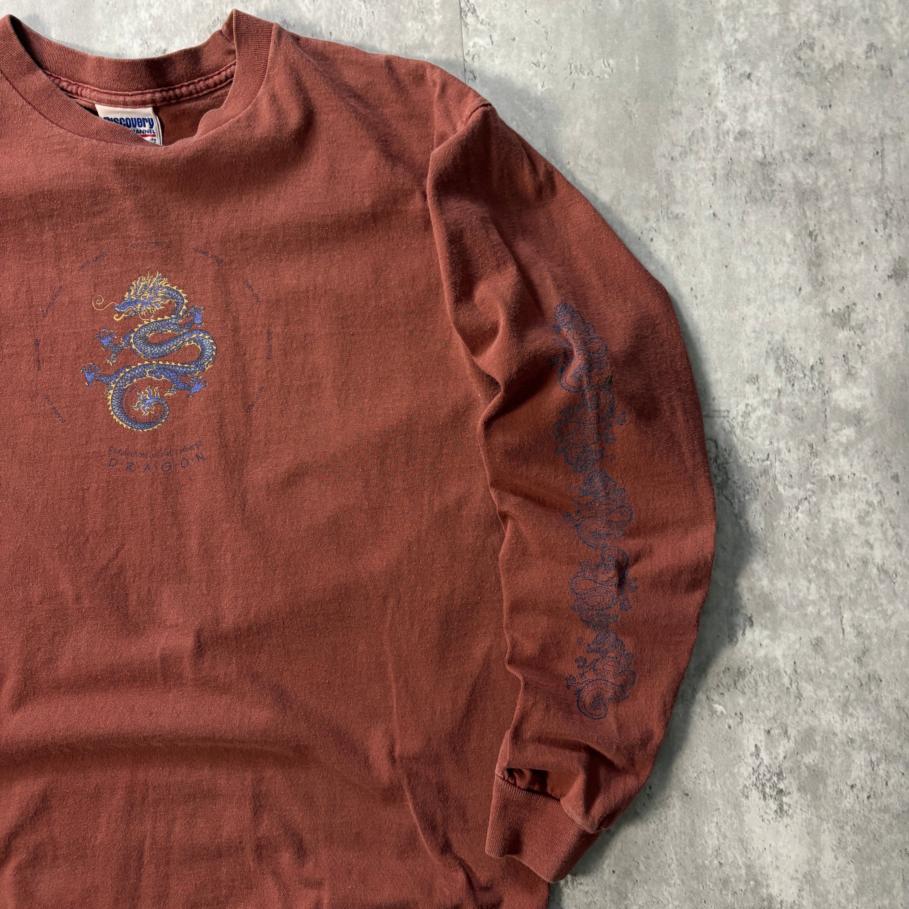 90s DRAGON SLEEVE PRINT SHIRT