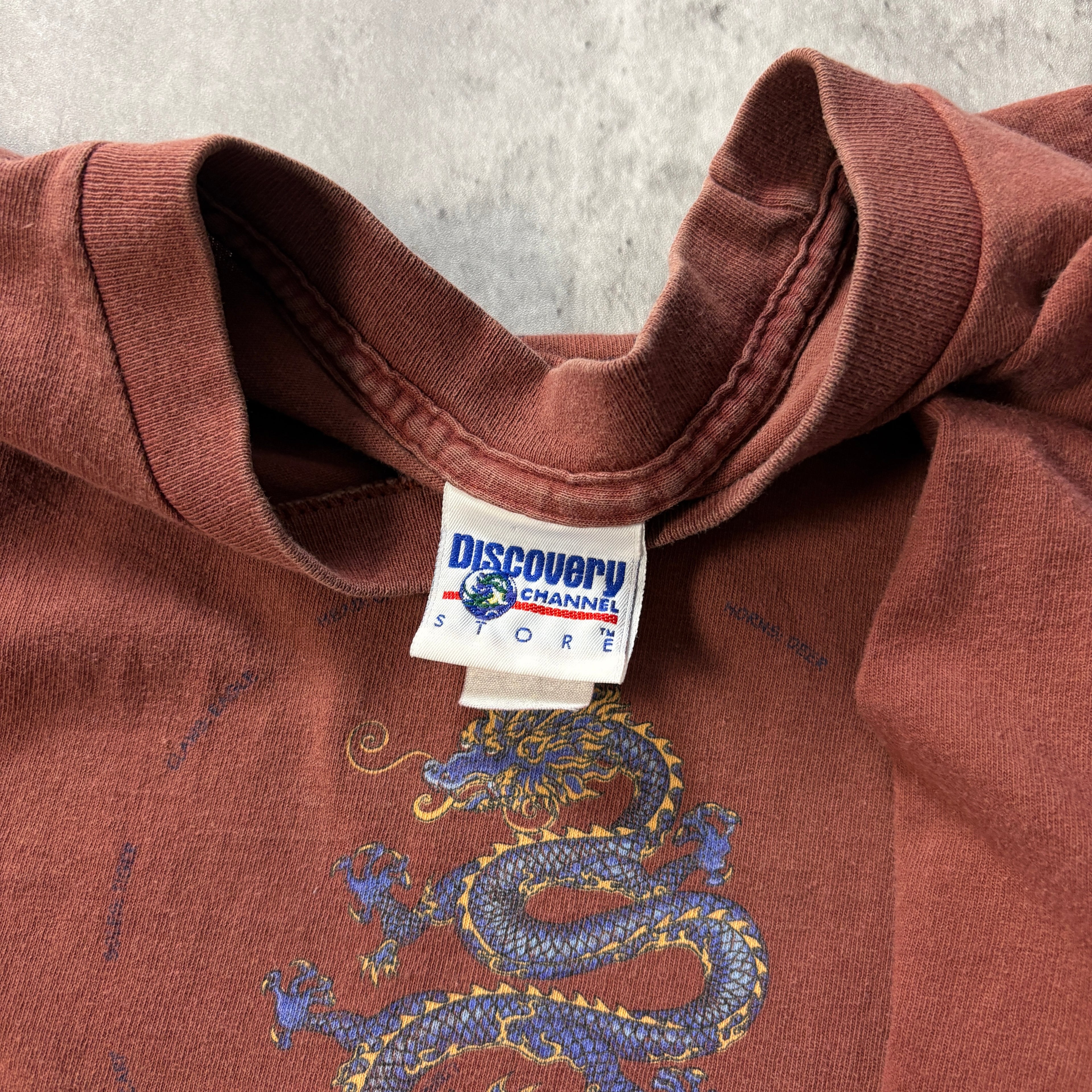 90s DRAGON SLEEVE PRINT SHIRT