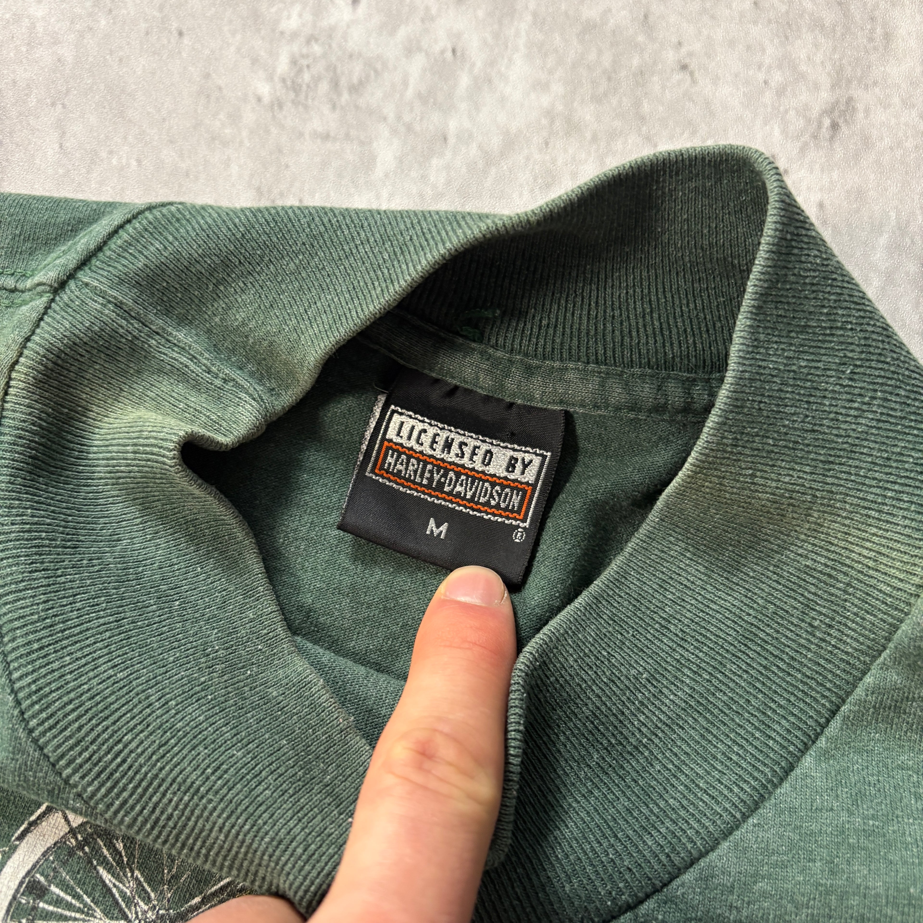 90s HARLEY DAVIDSON GREEN LONG SLEEVE