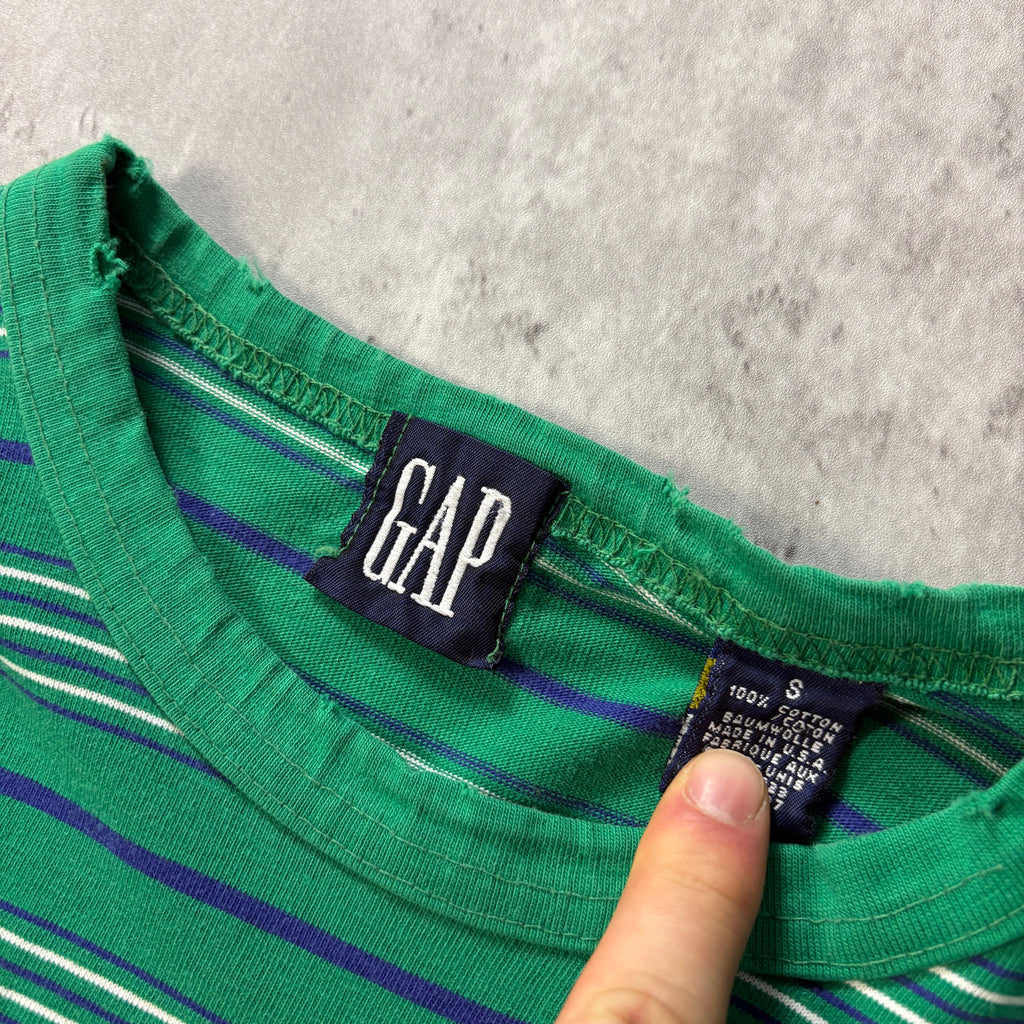 90s GAP STRIPED GREEN LONG SLEEVE