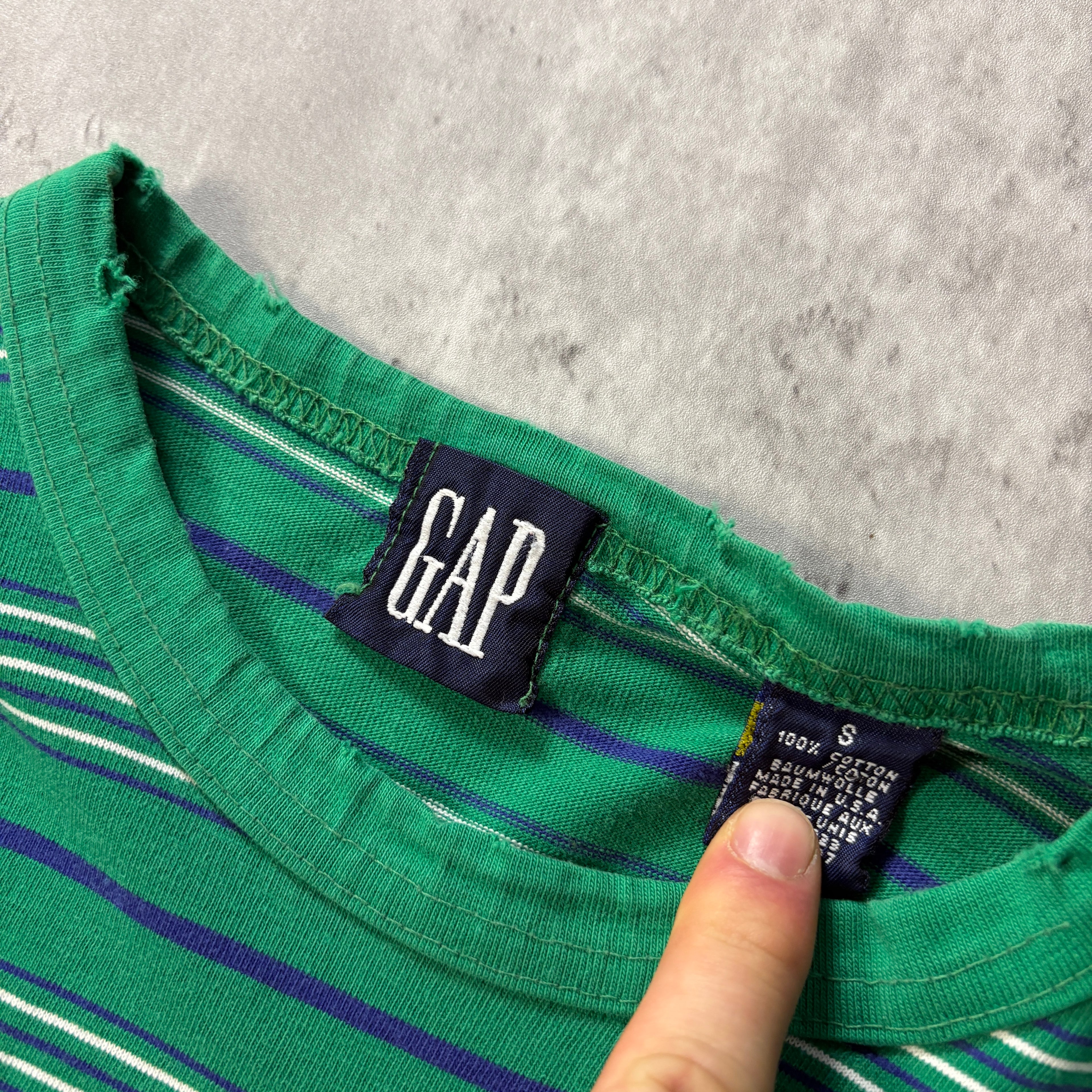 90s GAP STRIPED GREEN LONG SLEEVE