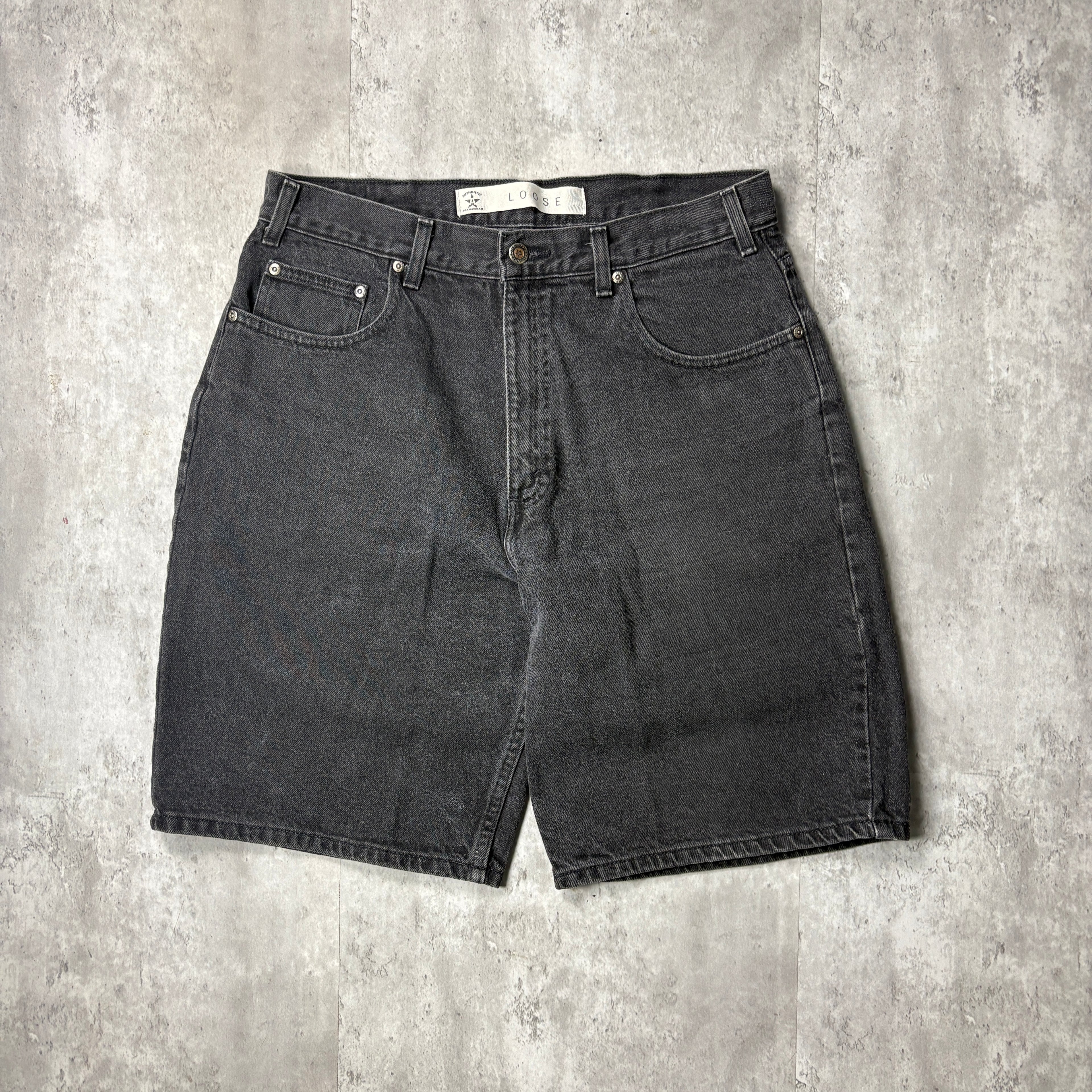 VINTAGE BLACK JEAN SHORTS