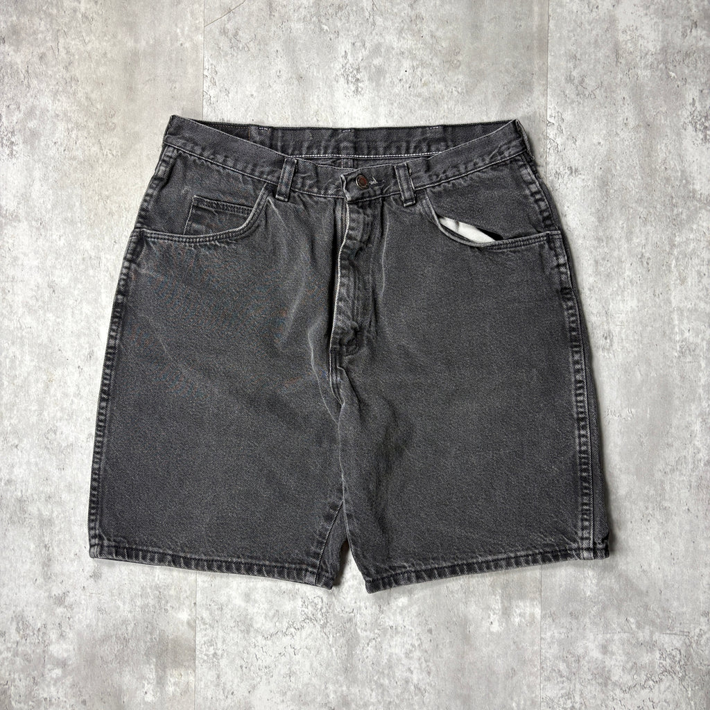 VINTAGE FADED BLACK JEAN SHORTS
