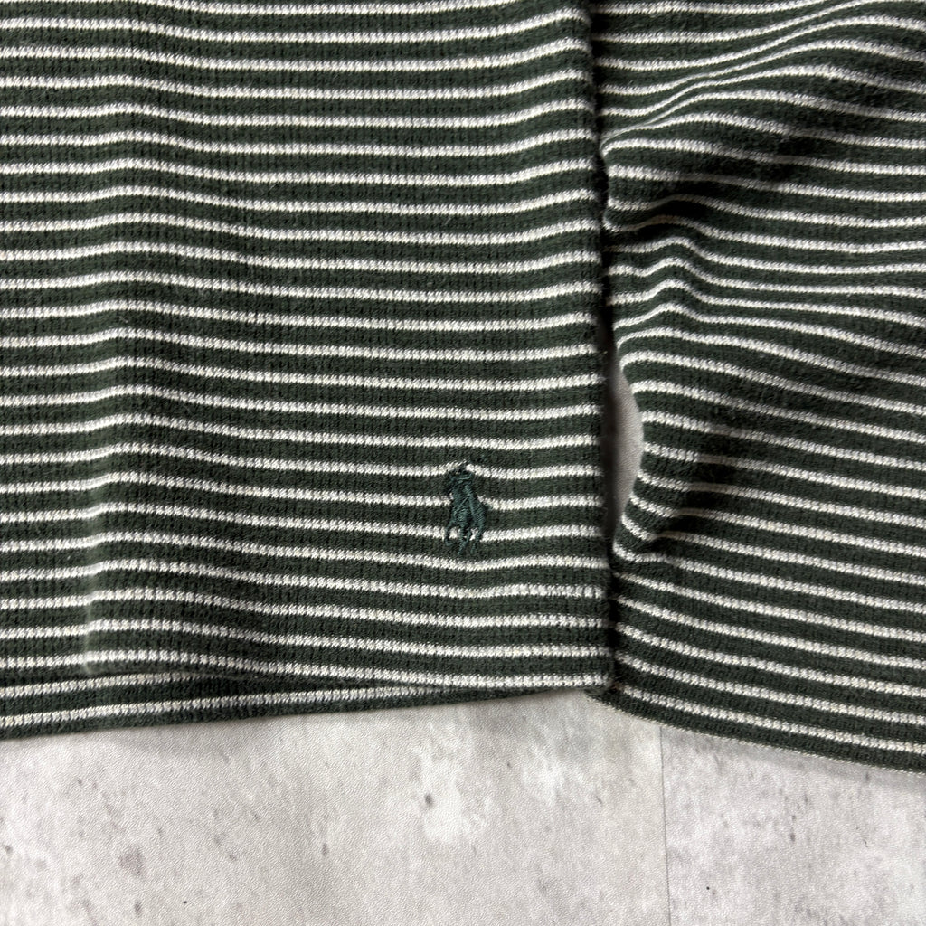 VINTAGE POLO GREEN STRIPED LONG SLEEVE